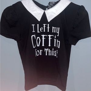XXS crop top dolls kill return to coffin baby tee with collar